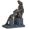 Couple Sitting on a Block in Bronze Finish