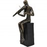 Violinist on Block Sculpture in Antique Bronze Finish