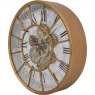 Time Gold Finish Moving Cog Wall Clock 40cm