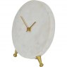 Round 20cm White Marble Mantel Clock on Stand