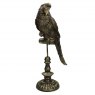 Parrot on Stand in Antique Gold Finish