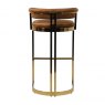 Caramel Velvet Art Deco Bar Chair with Gold Finish