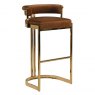 Caramel Velvet Art Deco Bar Chair