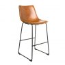 Calvi Stool In Tan Faux Leather