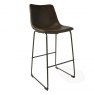 Calvi Stool In Chestnut Faux Leather