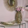 Coral Aluminium Barrel Vase in a Gold Finish