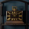 Iconic Langley Medium Black and Gold Aluminium Rectangular Clock