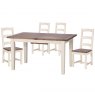 French Country 140cm Extending to 180cm Dining Table with Four Wooden Seat Chairs