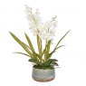 Artificial White Vanda Orchid Plant in Pot