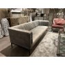 Belgravia Three Seater Sofa In Grey Velvet Fabric