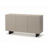 Kalu Three Door Ceramic-Top Sideboard in Light Grey Lacquer