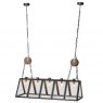 Industrial 5 Bulb Metal Framed Glass Lantern Ceiling Light