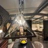 Industrial 5 Bulb Metal Framed Glass Lantern Ceiling Light