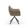 Alicia Swivel Dining Chair in Taupe Faux Leather