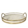 White Marble Tray with Gold Handle