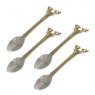 Set of Four Golden Stag Coffee Spoons