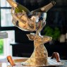 Stag Head with Hammered Metal Bowl
