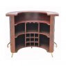 Curved Home Bar In Cognac Leather