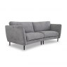 California Three Seater Curved Sofa (Split) In Level Three Grappa Fabric & In M10 Black Metal Leg