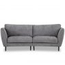 California Three Seater Curved Sofa (Split) In Level Three Grappa Fabric & In M10 Black Metal Leg