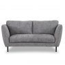 California Two Seater Curved Sofa In Level Three Grappa Fabric & In M10 Black Metal Leg