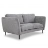 California Two Seater Curved Sofa In Level Three Grappa Fabric & In M10 Black Metal Leg