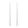 Dansk Shiny White Real Flame™ LED Pair of Dinner Candles