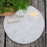 White Marble Round Cheeseboard with Brass Octopus Design