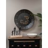 Libra Interiors Millennium Wall Clock with Moving Cogs in Black/Gold Finish