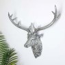 Stag Head Wall Decor - Silver Finish