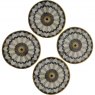 Libra Interiors Black Circular Design Set of 4 Coasters