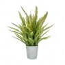 Artificial Fern Plant In Stone Grey Pot