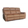 Power Motion Montego Power Reclining Three Seater Sofa In Tan Leather with Skai Back