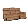 Power Motion Montego Power Reclining Three Seater Sofa In Tan Leather with Skai Back