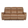 Power Motion Montego Power Reclining Three Seater Sofa In Tan Leather with Skai Back