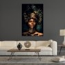 Cobra Art Mystique Queen - Photo Art on Dibond  - Gold Frame