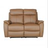 Power Motion Montego Power Reclining Two Seater Sofa In Tan Leather with Skai Back