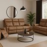 Power Motion Montego Power Reclining Group: 3-Seater Sofa, 2-Seater Sofa & Armchair In Tan Leather with Skai Back