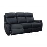 Power Motion Montego Power Reclining Three Seater Sofa In Black Leather with Skai Back