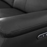 Power Motion Montego Power Reclining Three Seater Sofa In Black Leather with Skai Back