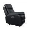 Power Motion Montego Power Reclining Armchair In Black Leather with Skai Back