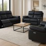 Power Motion Montego Power Reclining Group: 3-Seater Sofa, 2-Seater Sofa & Armchair In Black Leather / Skai Back