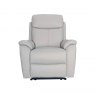 Power Motion Montego Power Reclining Armchair In Pewter Leather with Skai Back