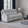 Power Motion Montego Power Reclining Three Seater Sofa In Pewter Leather with Skai Back
