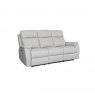 Power Motion Montego Power Reclining Three Seater Sofa In Pewter Leather with Skai Back