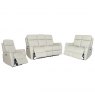 Montego Power Reclining Group: 3-Seater Sofa, 2-Seater Sofa & Armchair In Pewter Leather / Skai Back