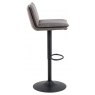 Flynn Bar Stool Black Frame Seat Grey-Brown