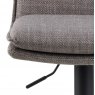 Flynn Bar Stool Black Frame Seat Grey-Brown