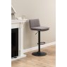 Flynn Bar Stool Black Frame Seat Grey-Brown