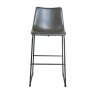 Calvi Stool In Grey Faux Leather